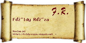 Földy Róza névjegykártya